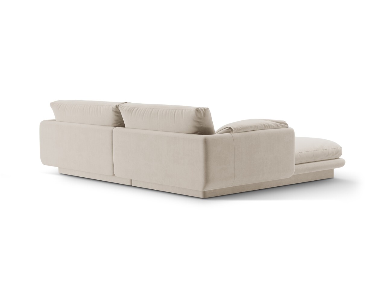 Coltar dreapta 3 locuri, Torino-184, Micadoni Home, 220x170x83 cm, catifea, ecru - 2 | YEO