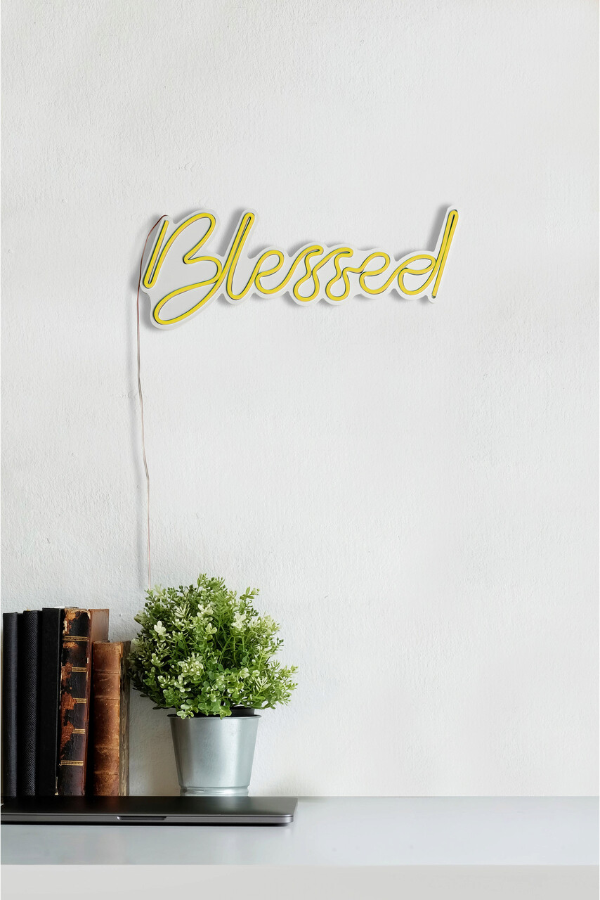 Decoratiune luminoasa LED, Blessed, Benzi flexibile de neon, DC 12 V, Galben - 1 | YEO