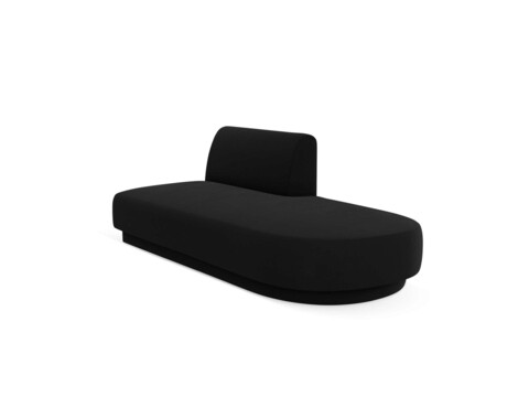 Modul canapea dreapta 2 locuri, Miley, Micadoni Home, BL, 158x85x74 cm, catifea, negru