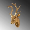 Decoratiune de perete, Bust of Deer, Poliester, Latime: 26 cm, Auriu