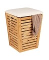 Taburet, Wenko, Bambusa, cos de rufe inclus, 55 L, 40 x 56 x 40 cm, lemn de nuc/bumbac/poliester, natur/bej