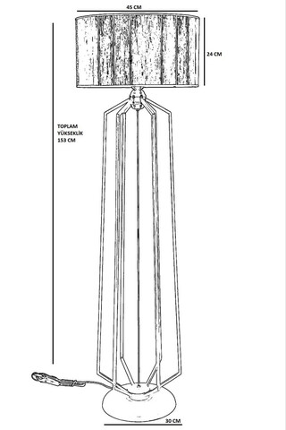 Lampadar, Luin, 534LUN4166, Metal, Negru