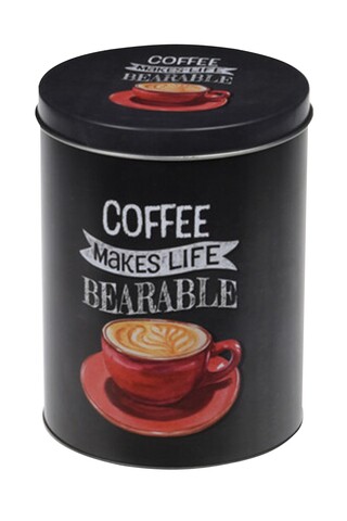 Set 3 recipiente pentru cafea Coffee Bearable, 10.5x14 cm, aluminiu, negru