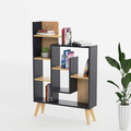 Corp biblioteca, Lagomood, New Sally, 82.2x126.2x22 cm, Antracit / Stejar