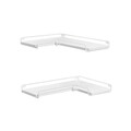 Set 2 rafturi de colt Industrial L-Shaped, Vasagle, 40x29 cm, PAL/otel, alb