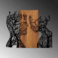 Decoratiune de perete, Tree Woman And Man, 50% lemn/50% metal, Dimensiune: 70 x 58 cm, Nuc / Negru