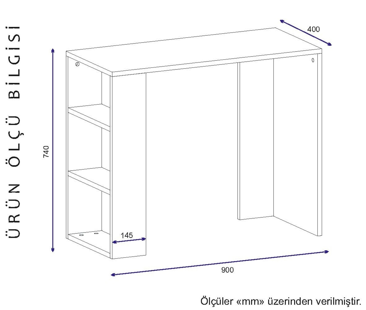 Birou Netenya, Furny Home, 90x40x74 cm, alb - 2 | YEO