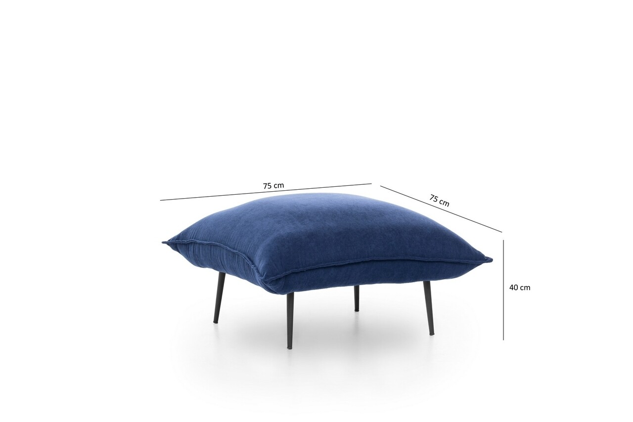 Taburet Aspen, Futon, 75x75x40 cm, metal, bleumarin - 1 | YEO