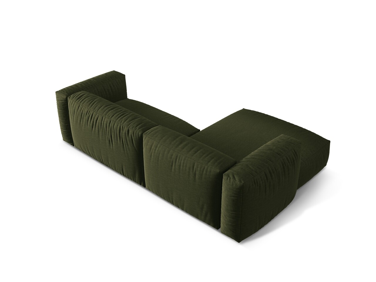 Coltar modular stanga 2 locuri, Martina-169, Micadoni Home, 283x176x75 cm, tesatura structurata catifelata, verde - 1 | YEO