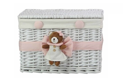 Cos M Pink Bear, Bedora, salcie/material textil, alb/roz