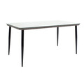 Set mobilier de gradina 7 piese Naoki Comfy, Pakoworld, masa si 6 scaune, metal/ratan sintetic, negru/gri