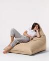 Fotoliu puf, Bean Bag Ferndale, Pyramid Bed, 145 cm, poliester impermeabil, bej nurca