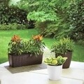 Jardiniera Rattan 30 cm, plastic, moka