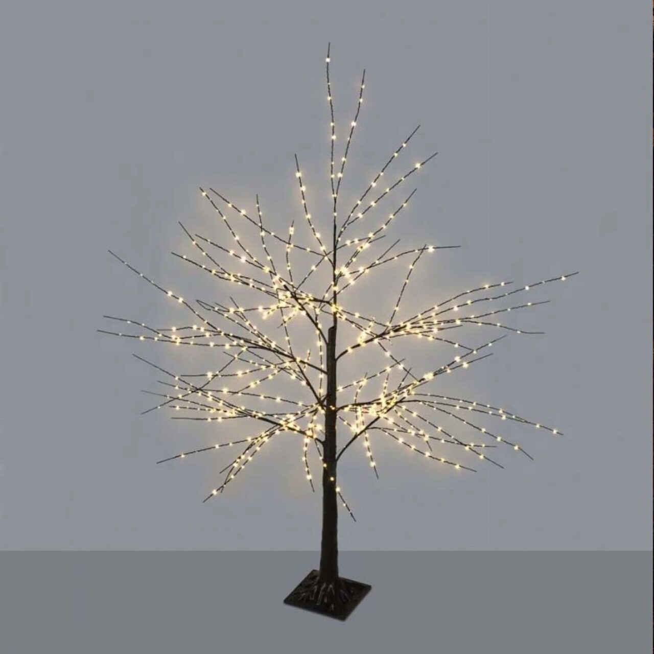 Decoratiune luminoasa de exterior Tree, H120 cm, IP44, metal/plastic, negru