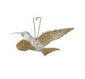 Glob Hummingbird w glitter V2, Decoris, 10.5x14x5 cm, plastic, argintiu