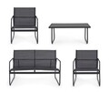 Set mobilier pentru gradina/terasa 4 piese Markus, Bizzotto, otel/textilena 2x1, gri carbune