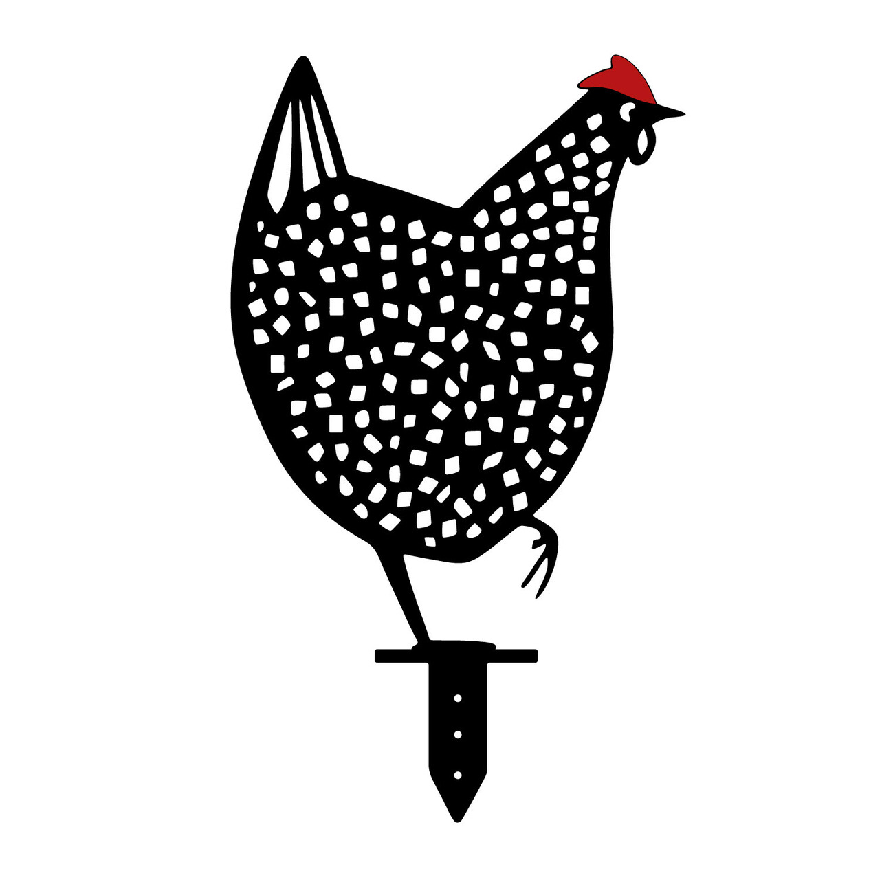 Set decoratiuni pentru gradina, Chickens, Metal, Negru - 2 | YEO