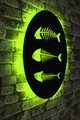 Decoratiune luminoasa LED, Fishbones, MDF, 60 LED-uri, Verde