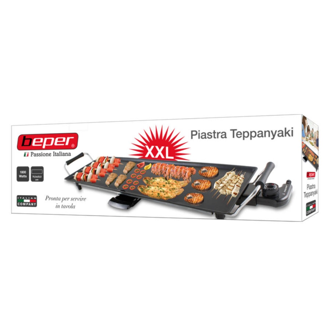 Grill electric teppanyaki XXL 90.386, Beper, 1800 W, 23.5 x 70 cm, aluminiu/teflon - 2 | YEO