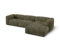 Coltar modular dreapta 3 locuri, Martina-212, Micadoni Home, 332x176x75 cm, velur, verde muschi