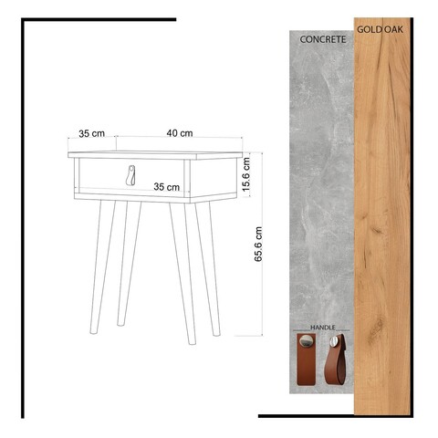 Bufet, Mod Design, Astava, 40x65.6x35 cm, Stejar / Alb