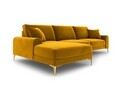 Coltar stanga, Madara, Mazzini Sofas, 5 locuri, gold legs, 254x182x90 cm, catifea, galben