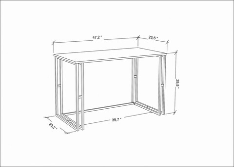 Birou, Retricy, Kane, 120x60x74.8 cm, PAL, Aur/Antracit