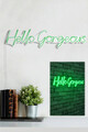 Decoratiune luminoasa LED, Hello Gorgeous, Benzi flexibile de neon, DC 12 V, Verde