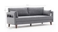 Canapea extensibila Comfort Sofa, Balcab Home, gri