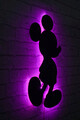 Decoratiune luminoasa LED, Mickey Mouse, MDF, 60 LED-uri, Roz