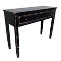 Consola cu 1 sertar Antique Black, Creaciones Meng, 112x38x82 cm, lemn de brad, negru antic