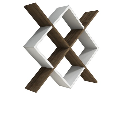 Raft pentru perete Semo, Puqa Design, 79x19,6x79 cm, aluna/alb