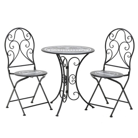 Set mobilier de gradina Au Vieil Acacia, InArt, 3 piese, negru