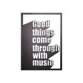 Decoratiune de perete, Good Things, Metal, 50 x 70 cm, Negru