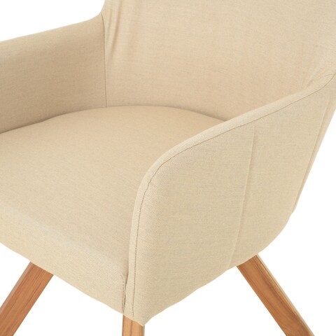 Set 2 scaune, Elize, L.64 l.61 H.80 cm, aluminiu, natur/bej
