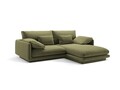 Coltar dreapta 3 locuri, Torino-184, Micadoni Home, 220x170x83 cm, catifea, verde deschis