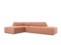 Coltar stanga 4 locuri, Ruby, Micadoni Home, BL, fara cotiera, 273x180x69 cm, catifea, roz