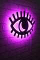 Decoratiune luminoasa LED, Evil Eye, MDF, 60 LED-uri, Roz