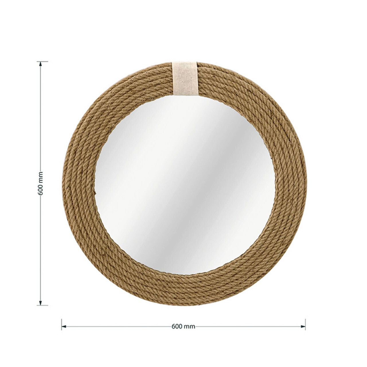 Oglinda decorativa Rope, Pakoworld, 60x60 cm, PAL melaminat, natural