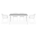 Set mobilier gradina/terasa Encore/Lilac, 5 piese, 150x90x74 cm/59x54x80 cm, aluminiu, alb/gri