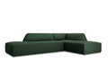 Coltar dreapta 4 locuri, Ruby, Micadoni Home, BL, fara cotiera, 273x180x69 cm, poliester, verde