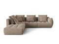 Coltar modular stanga 4 locuri, Bloom-184, Micadoni Home, 316x310x95 cm, catifea, maro deschis