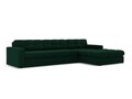 Coltar dreapta 4 locuri, Justin, Micadoni Home, BL, 236x160x72 cm, catifea, verde bottle