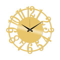 Ceas de perete, Metal Wall Clock 15, Metal, Dimensiune: 48 x 48 cm, Auriu