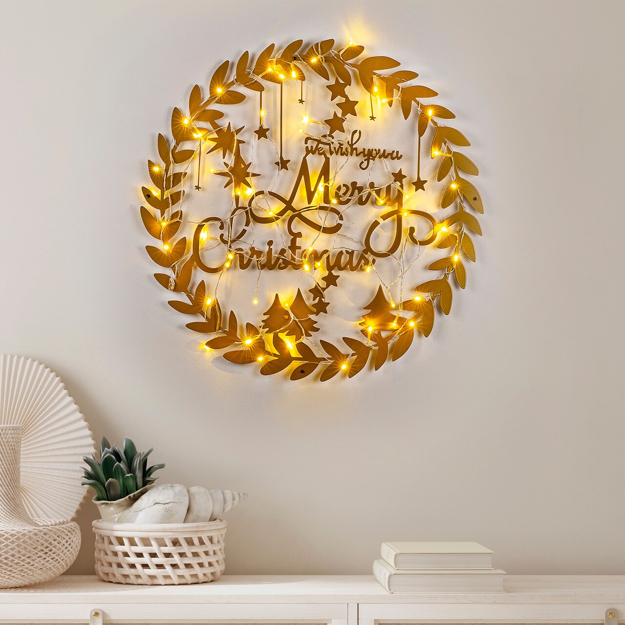 Decoratiune de luminoasa XMASGOLD-010, Tanelorn, 56x56 cm, metal, auriu - 1 | YEO