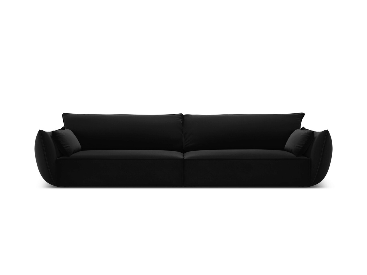 Canapea 4 locuri, Kaelle, Micadoni Home, BL, 248x110x85 cm, catifea, negru