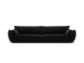 Canapea 4 locuri, Kaelle, Micadoni Home, BL, 248x110x85 cm, catifea, negru