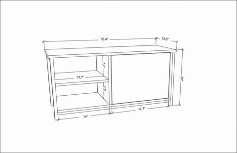 Comoda TV, Retricy, Muskegon, 89.6x35.3x50.8 cm, PAL, Stejar alb