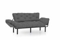 Canapea extensibila Nitta Triple, Futon, 3 locuri, 225x70 cm, metal, gri