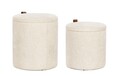 Set 2 taburete cu spatiu de depozitare Katia, Bizzotto, 34.5x36 cm/39x44 cm, MDF/poliester, natural